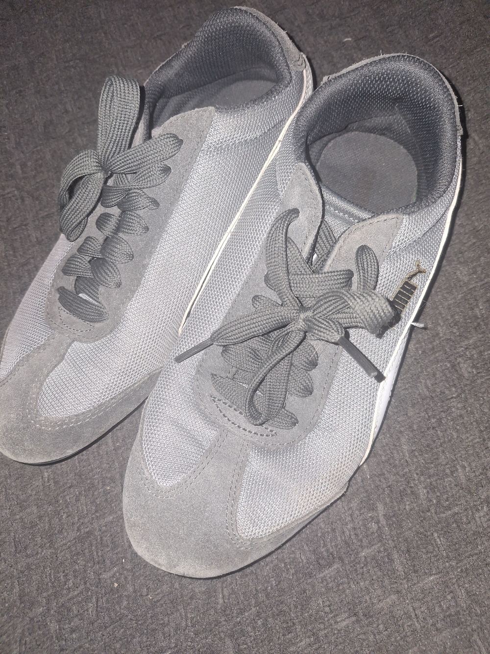 Puma Gray Suede & Mesh Women’s Athletic Sneakers